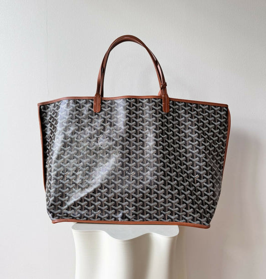 Goyard Anjou GM Tote Bag Goyardine Canvas Brown/Black - New
