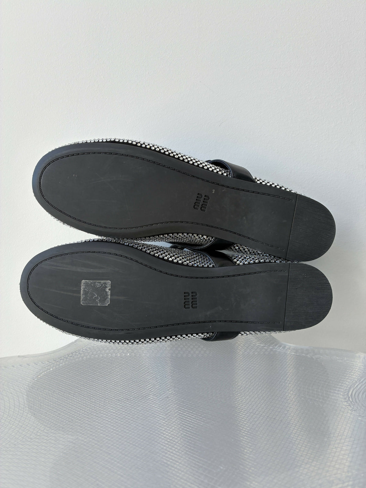 Miu Miu Crystal Studded Ballerina Flats