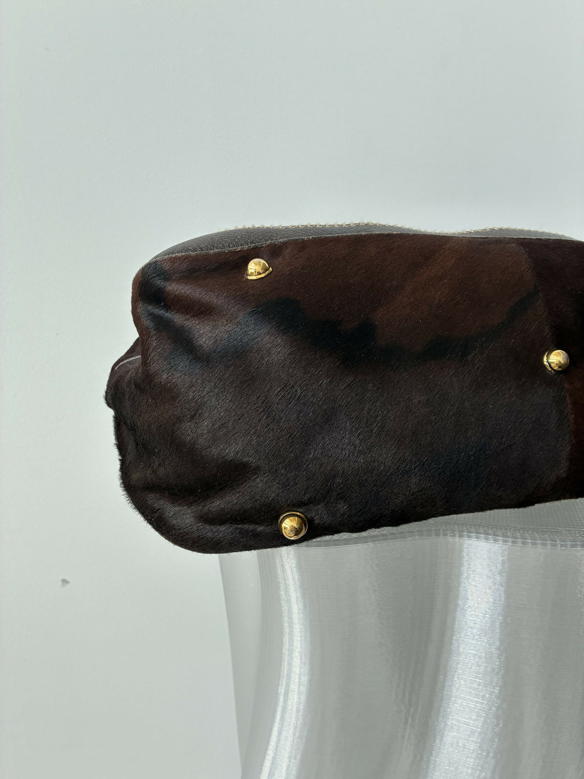 Gucci Vintage Horsebit Pony Hair Boston Bag