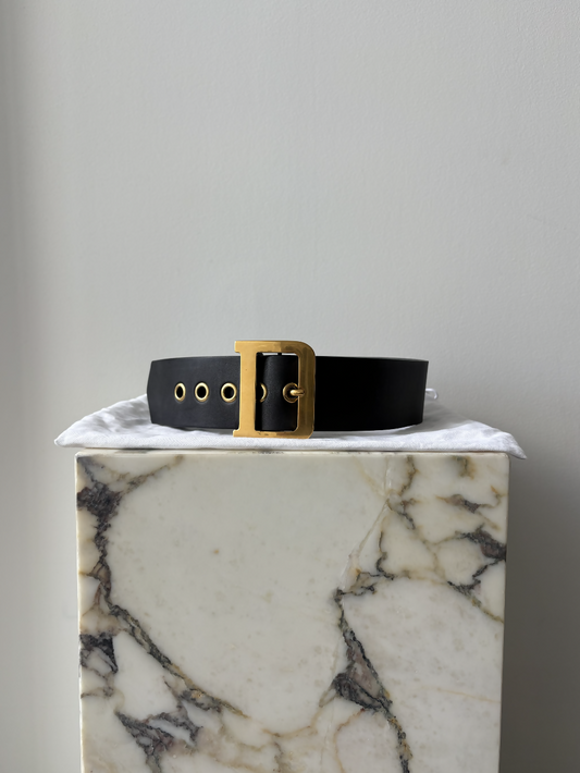 Christian Dior Diorquake D Buckle Leather Belt