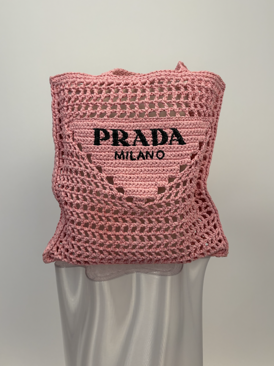 Prada Pink Woven Tote
