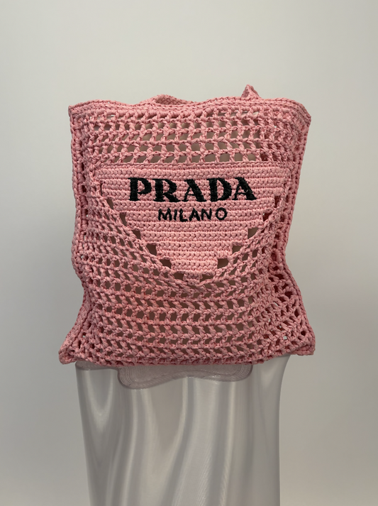 Prada Pink Woven Tote