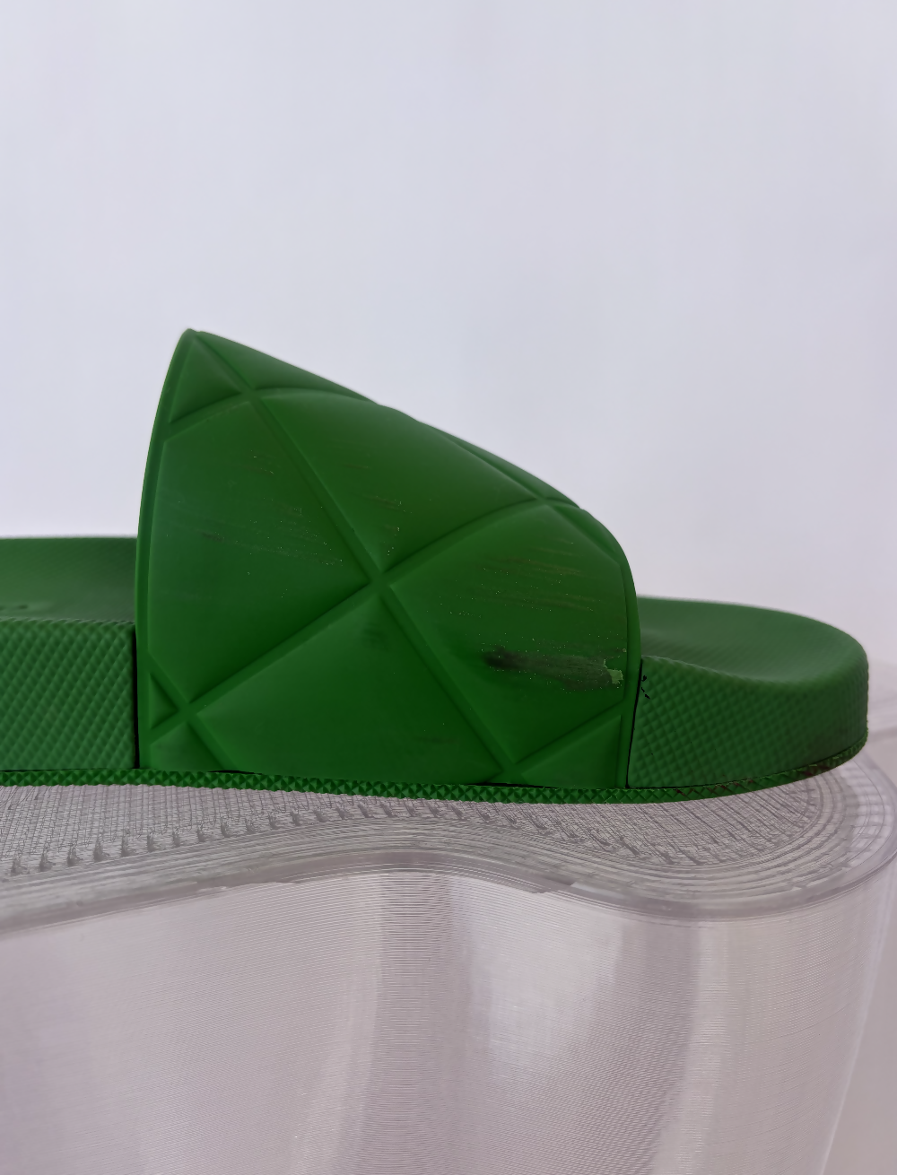 Bottega Veneta Green Rubber Pool Slides