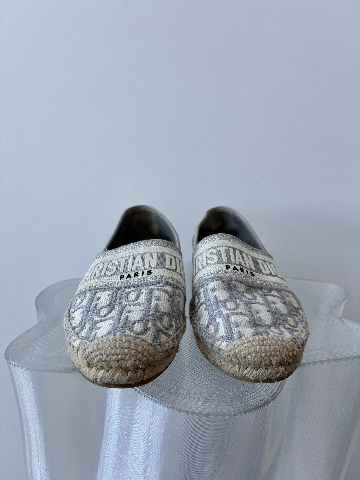 Christian Dior Oblique Granville Espadrille in Grey Stone