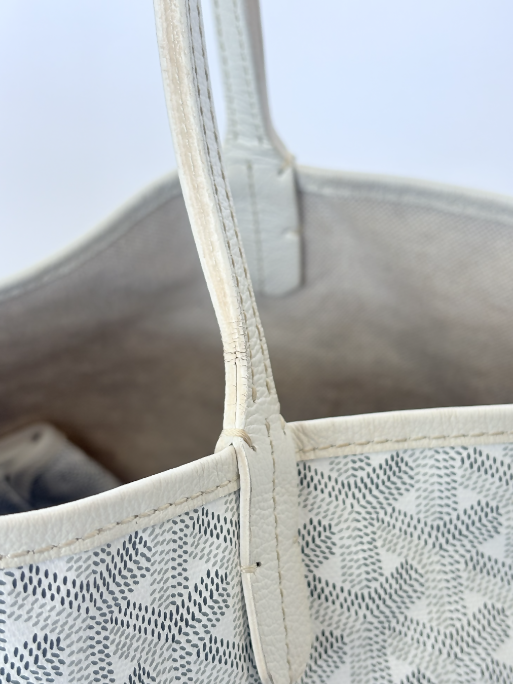 Goyard Saint Louis GM White Tote Bag