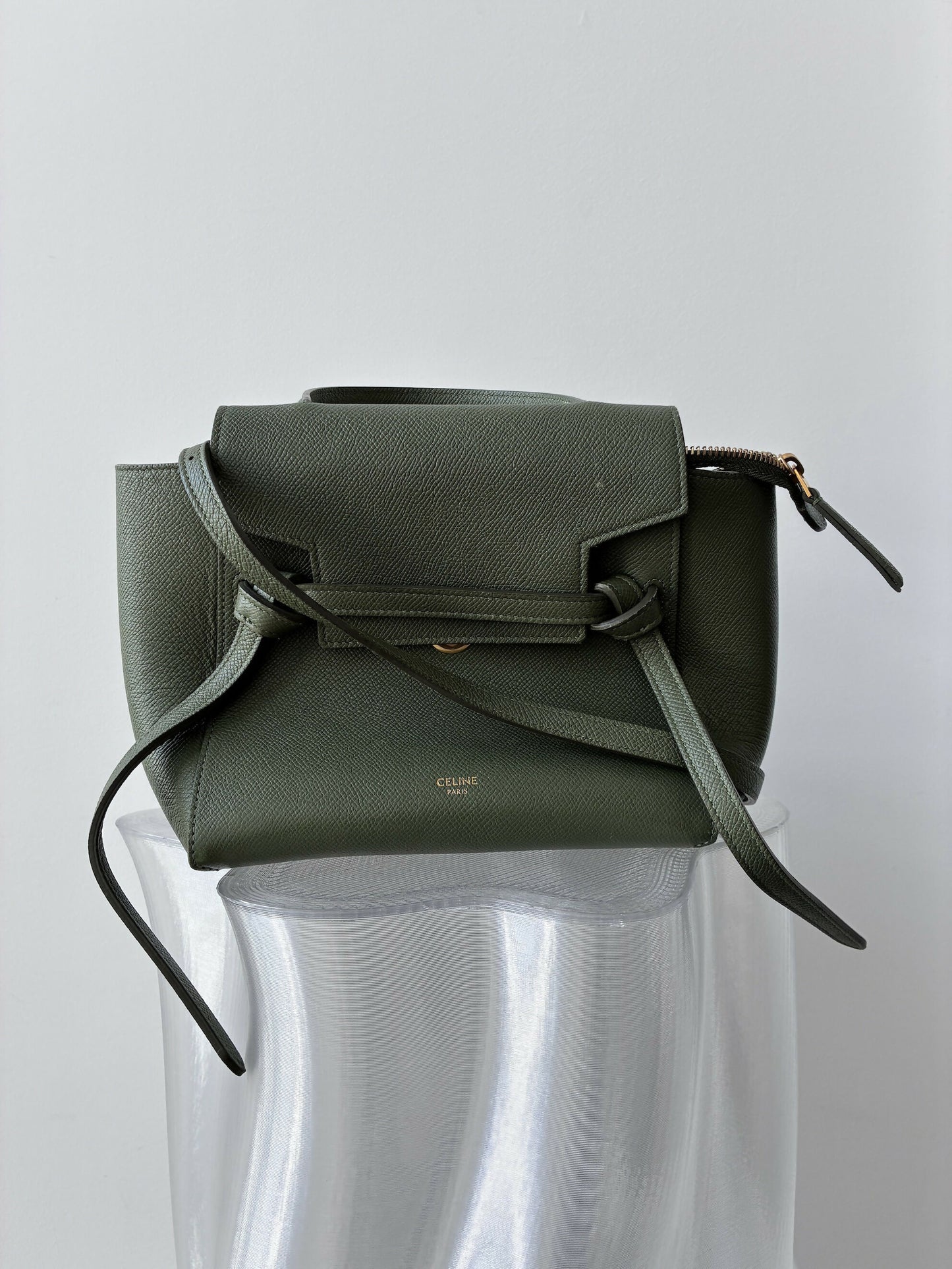 Celine Mini Belt Bag in Khaki Calfskin