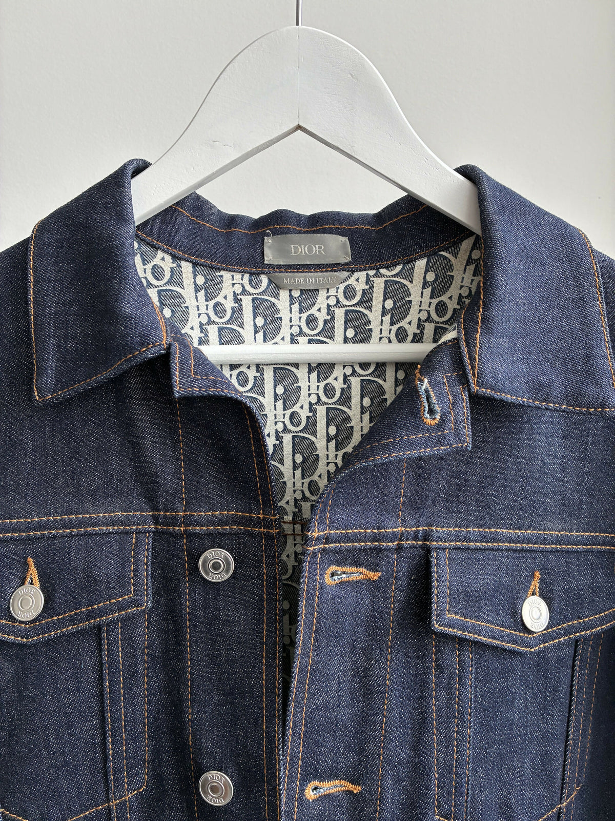 Dior Navy Blue Oblique Raw Denim Jacket