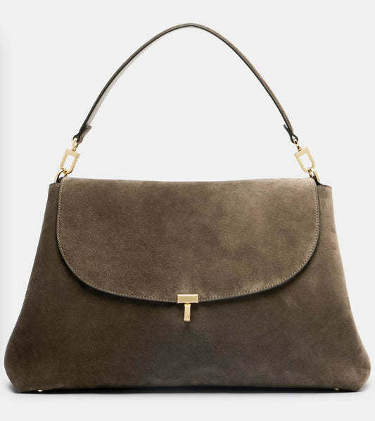 Toteme T-Lock Suede Shoulder Bag