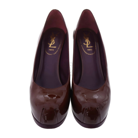 Vintage burgundy patent YSL Pumps