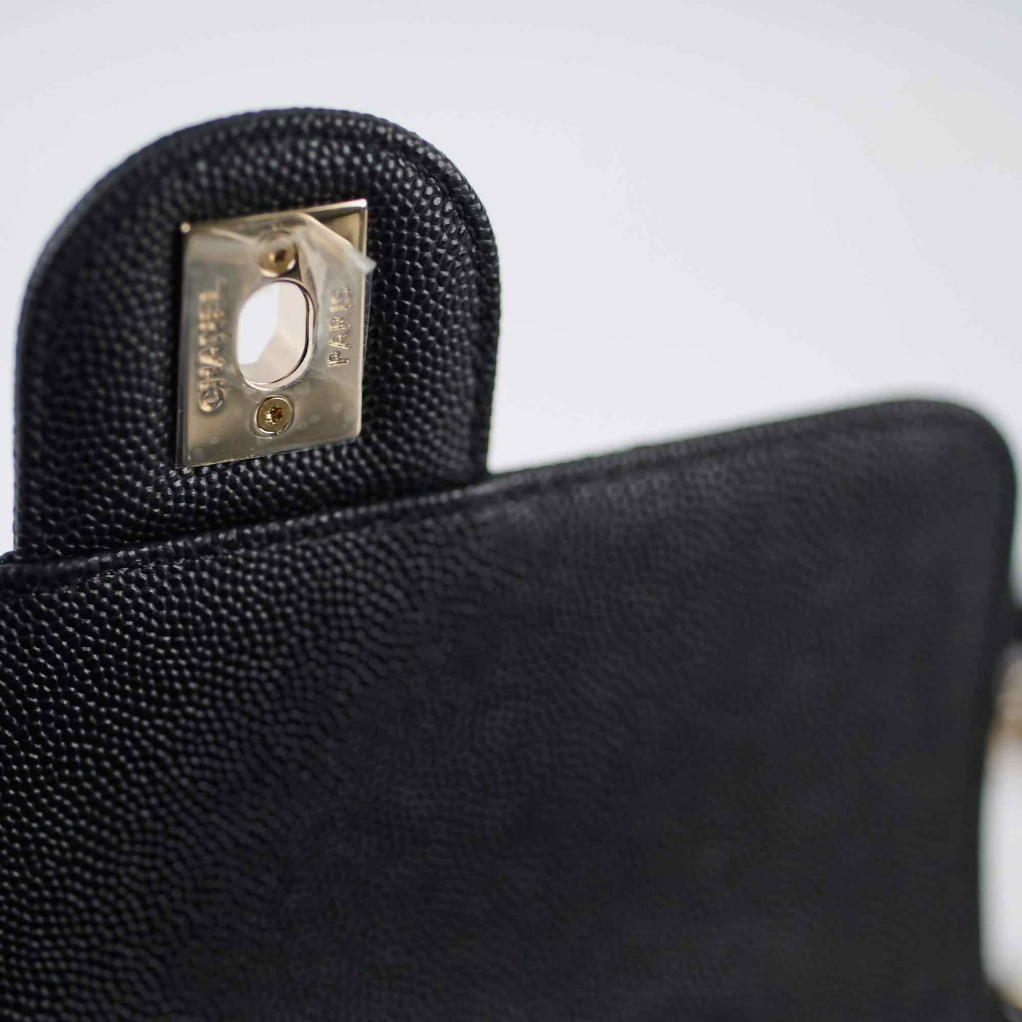 Chanel 22C Caviar Zip Mini Flap Bag Black