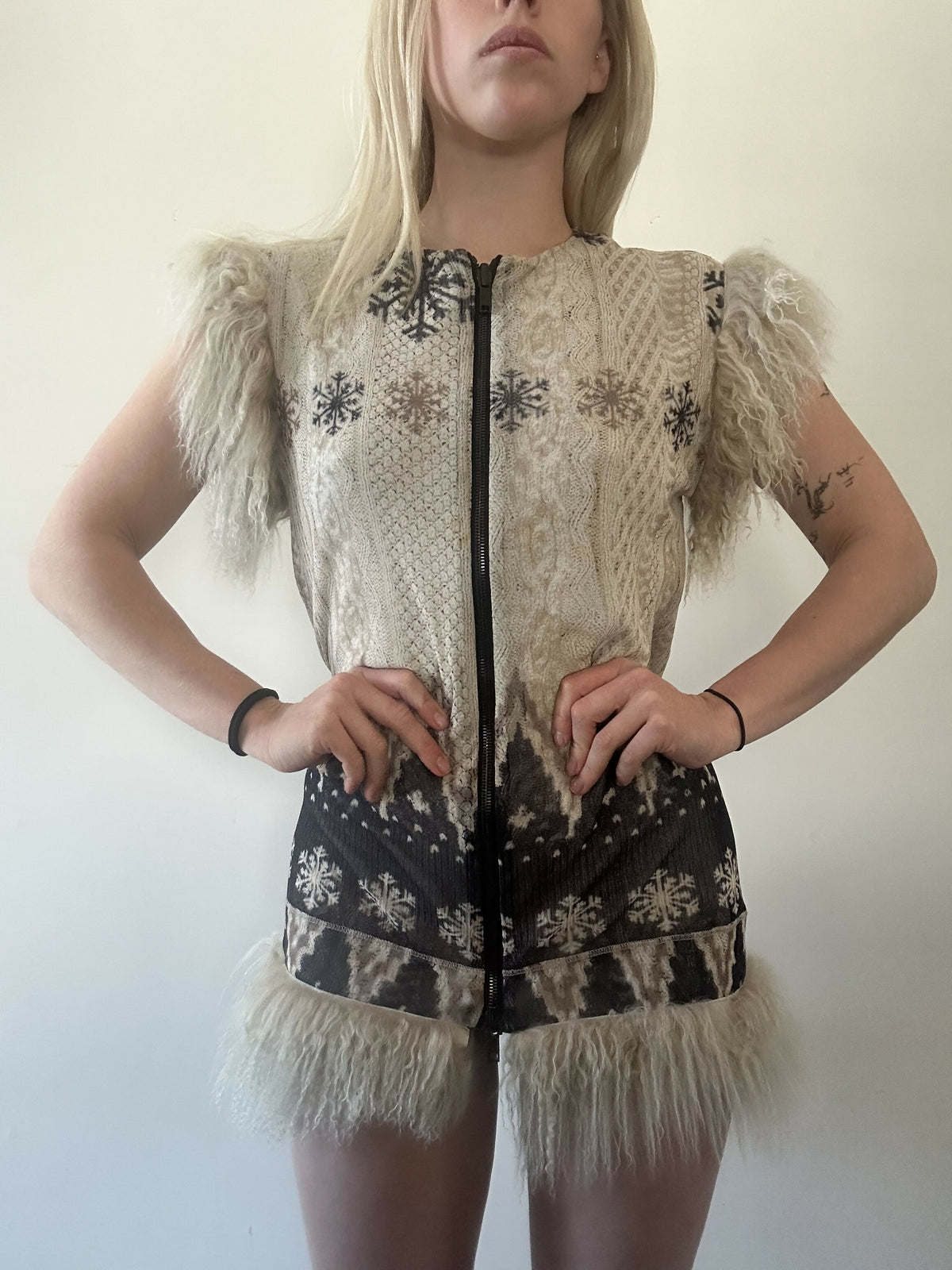Jean Paul Gaultier mesh fur vest/dress