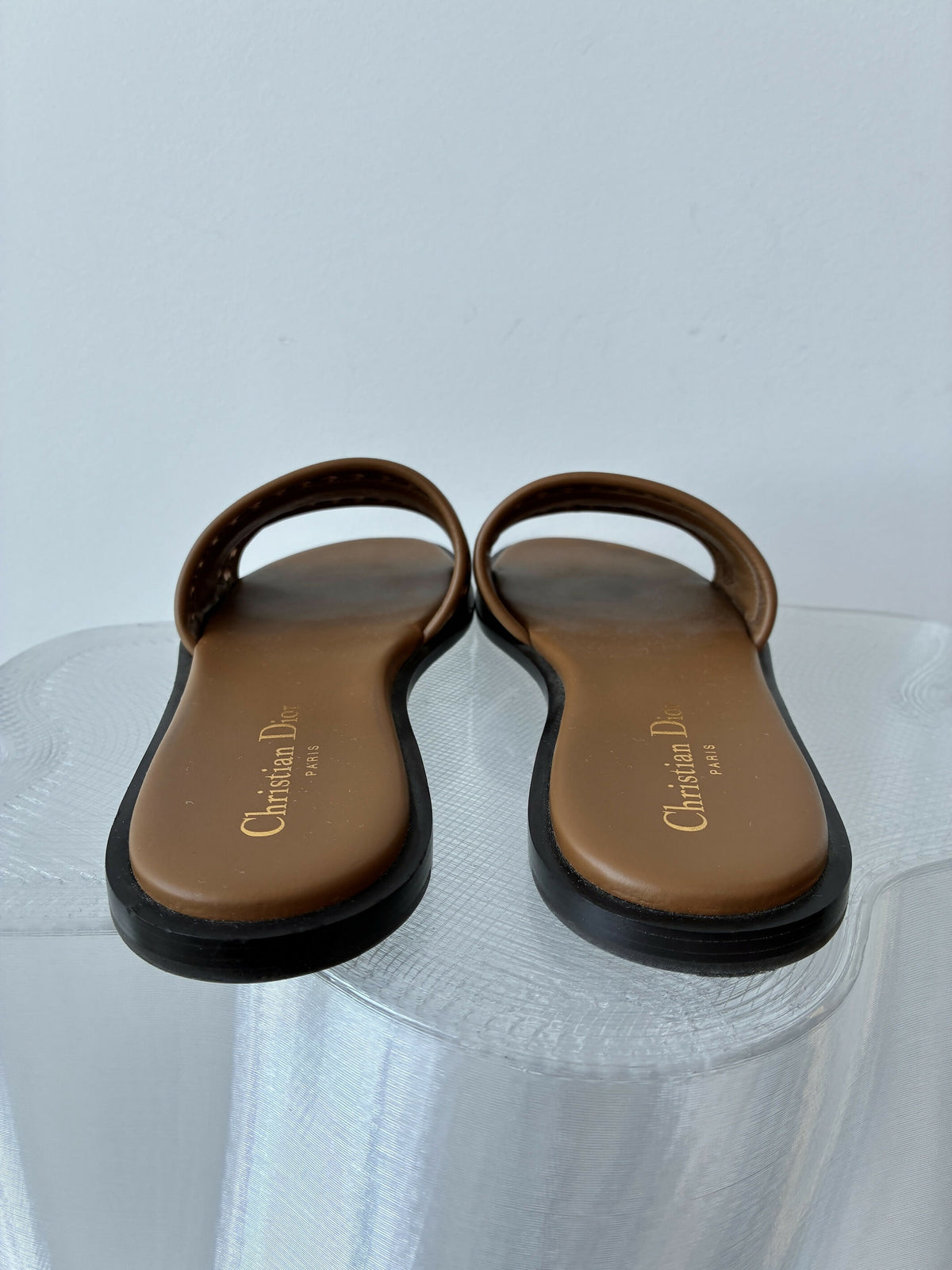 Christian Dior D-Lane Slide in Chestnut
