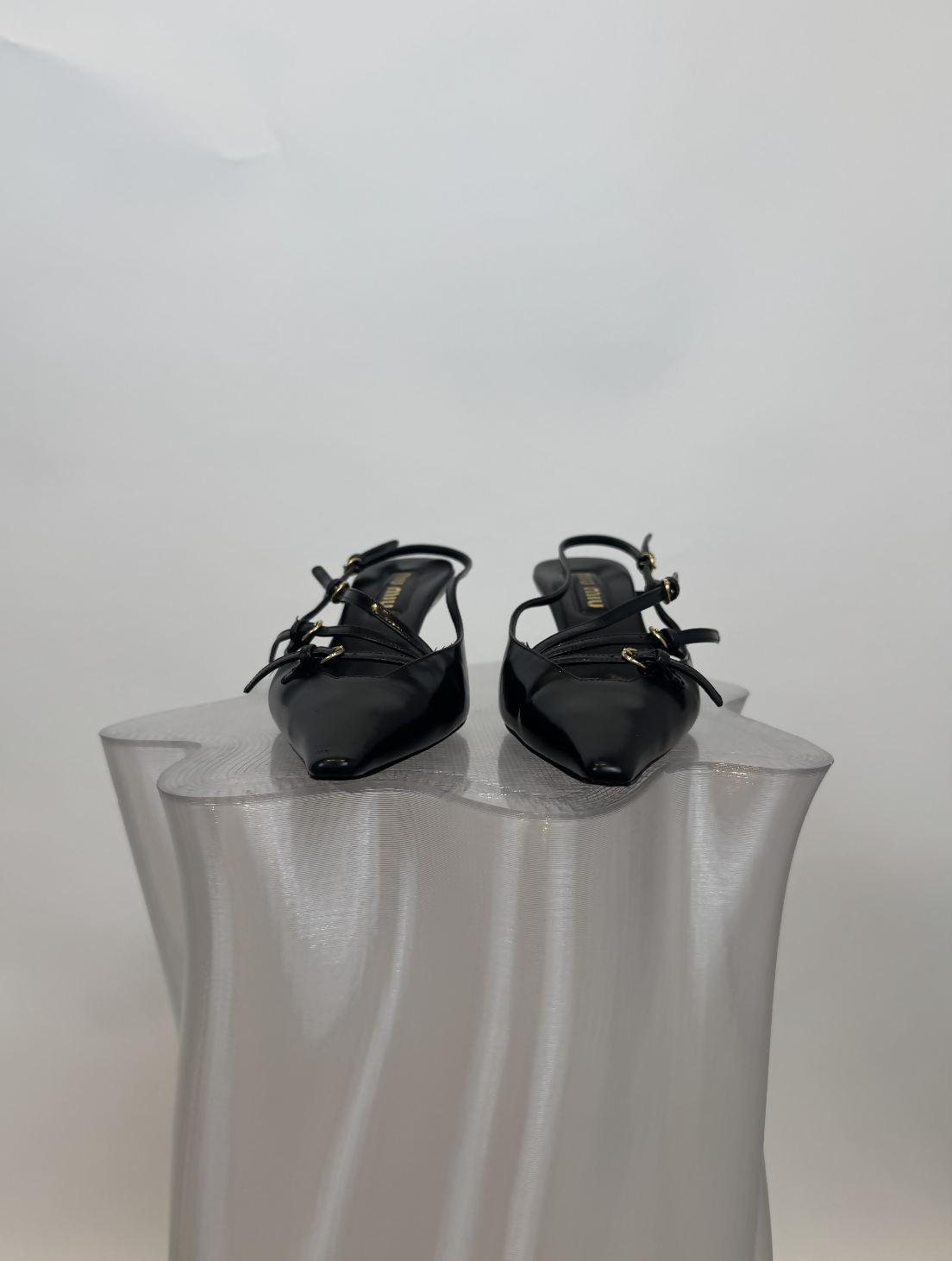 Miu Miu 55mm Buckle-Embellished Slingback Pumps — FULL SET