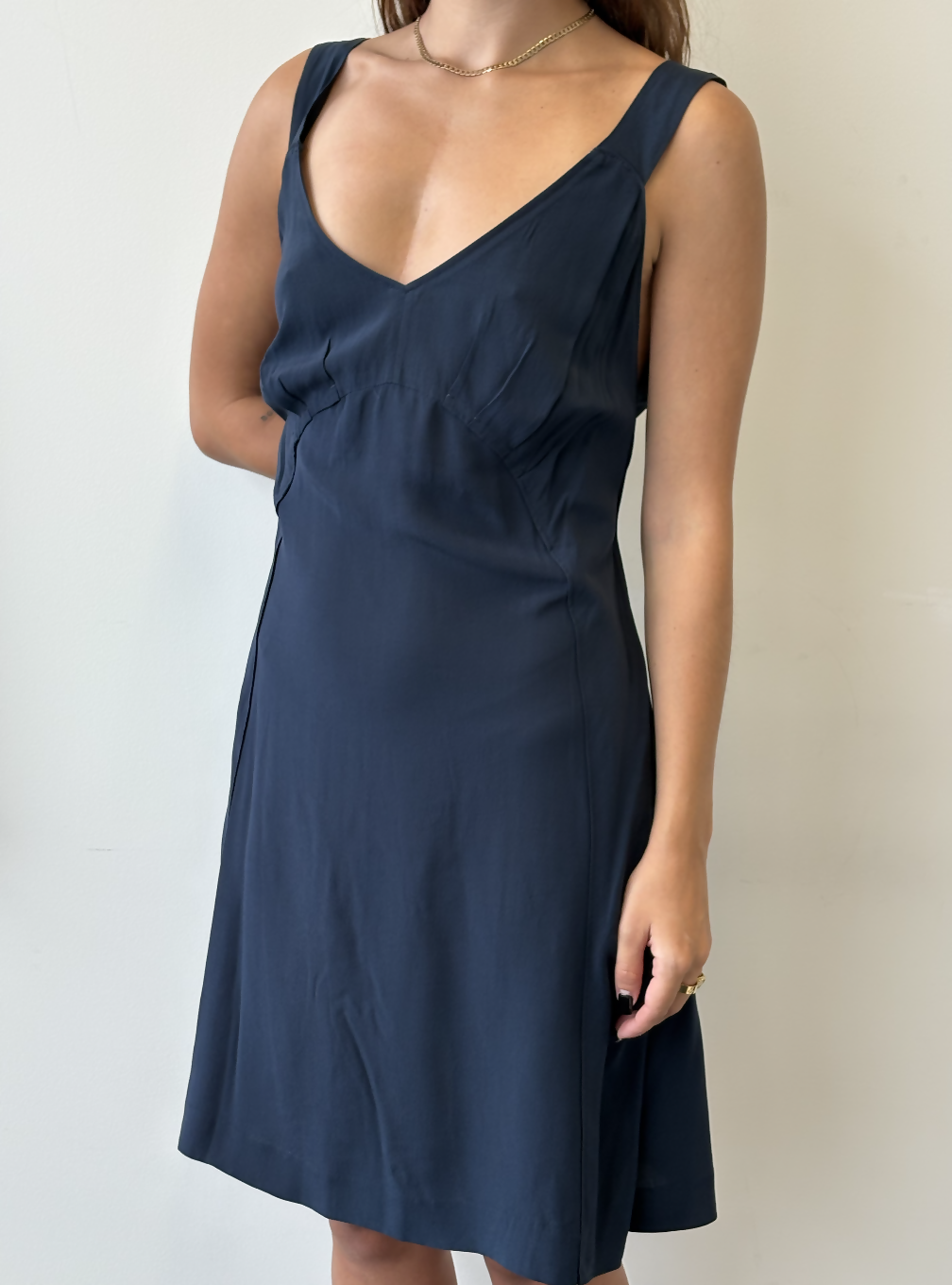Miu Miu Navy Silk Dress