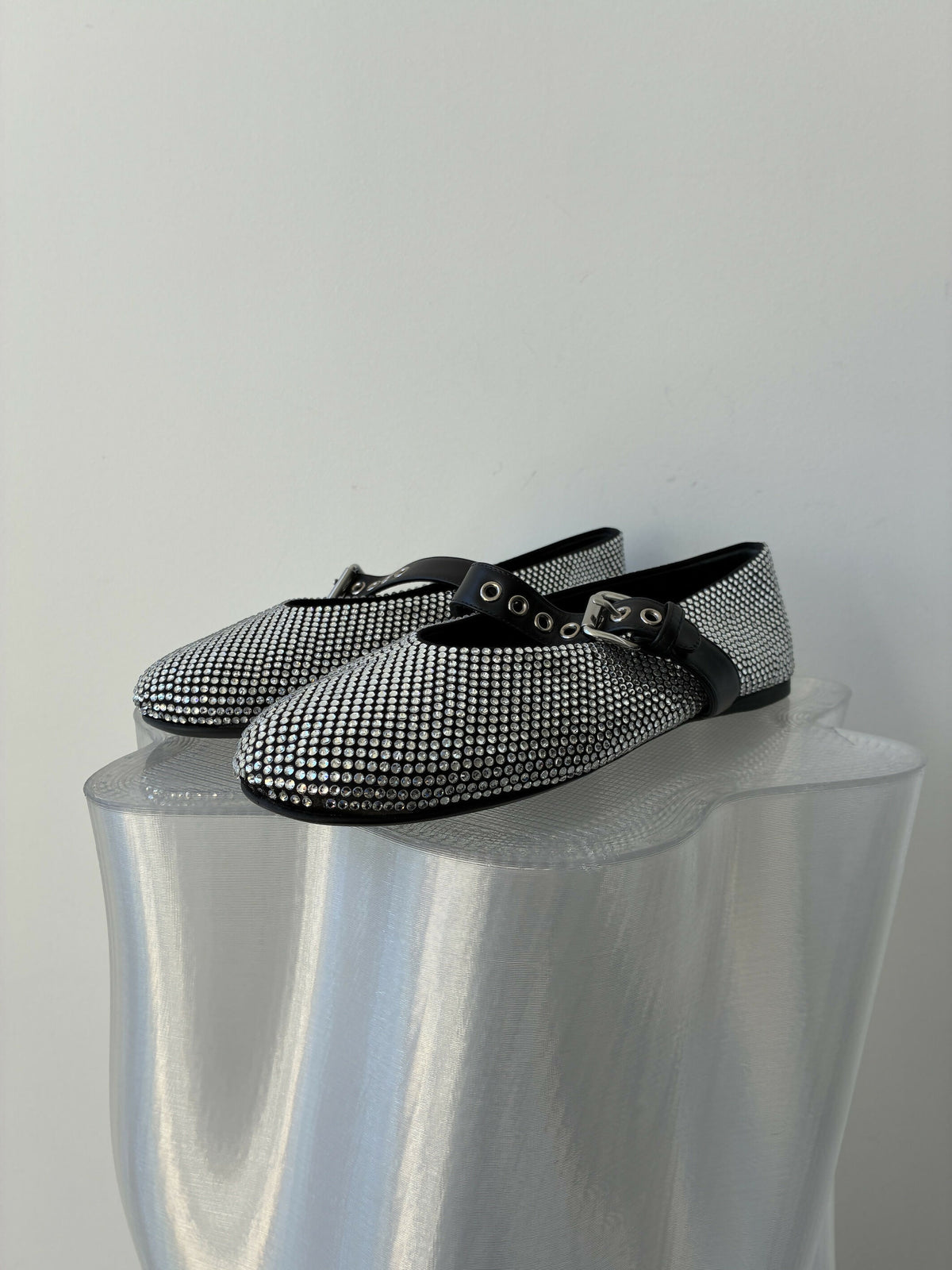 Miu Miu Crystal Studded Ballerina Flats