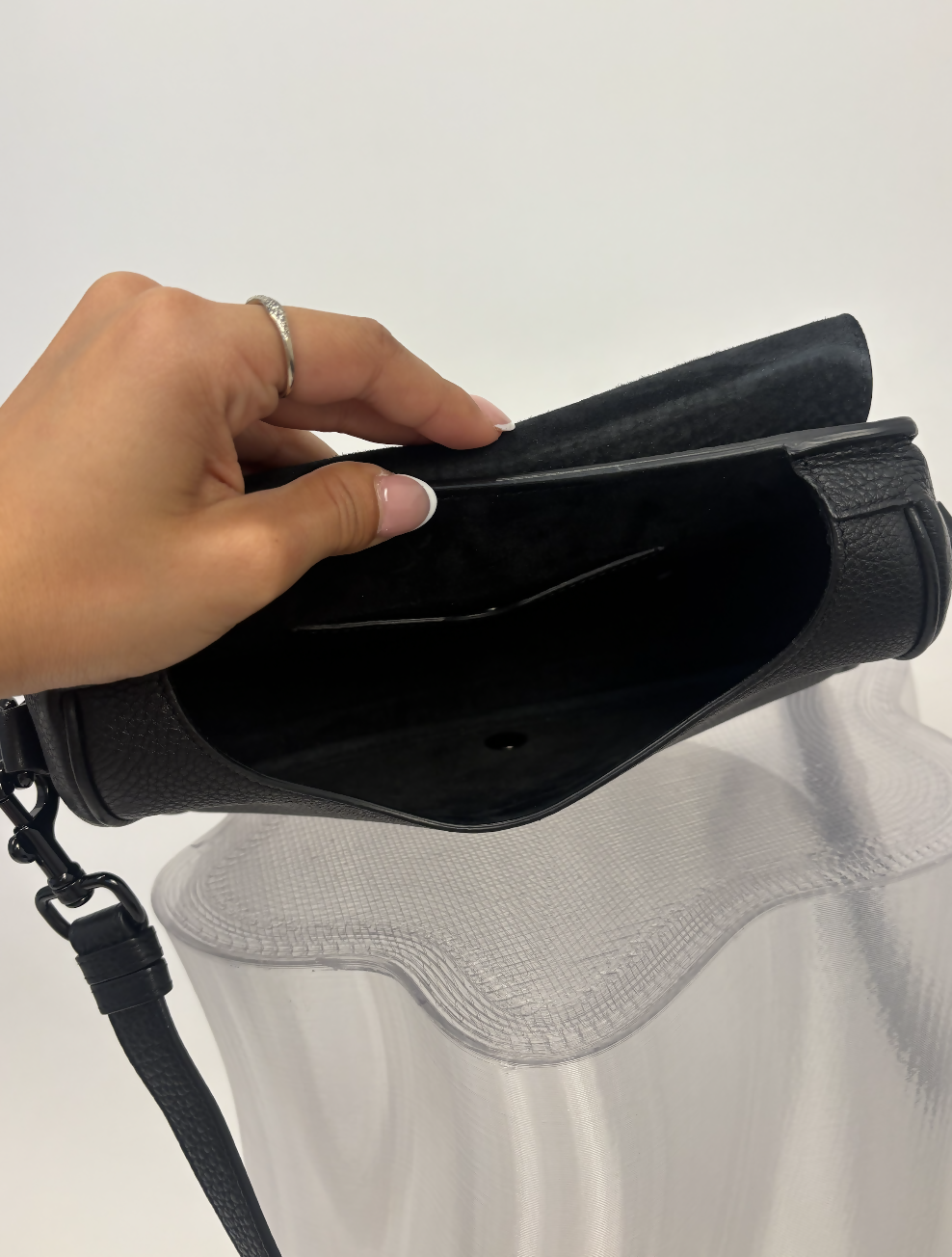 Dior Medium Bobby Bag in Black Grained Calfskin - FULL SET