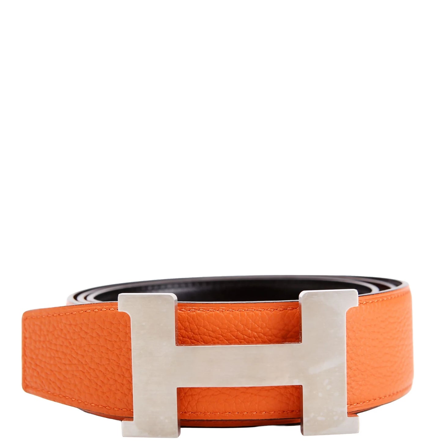 Hermès Constance H Belt Reversible Epsom leather in Orange and Black