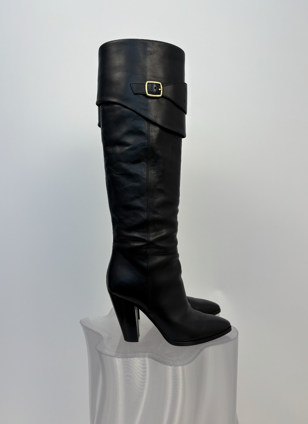 Celine Wiltern Riding Boots in Black Calfskin Leather
