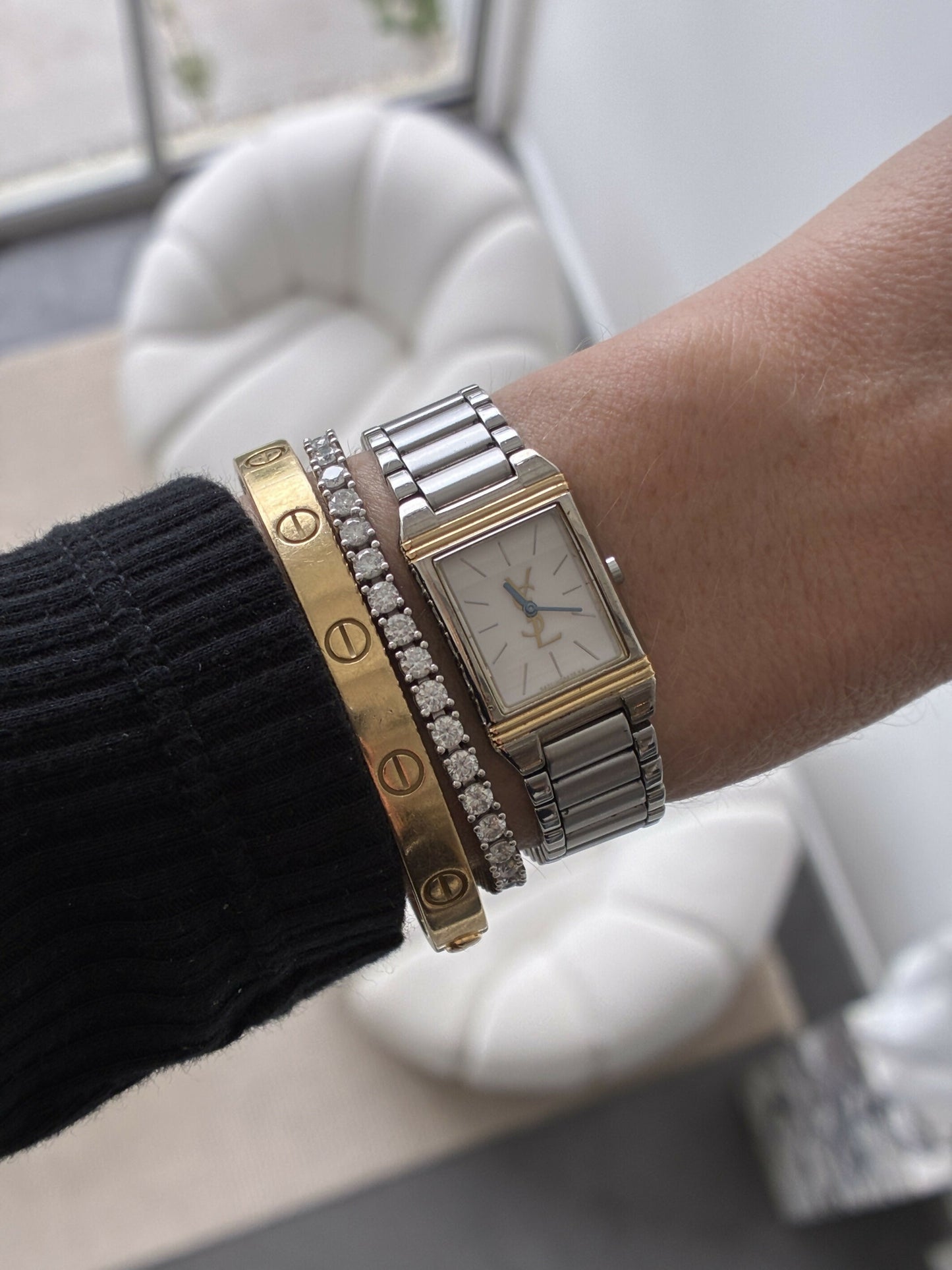 Yves Saint Laurent Bi-Tone Tank Watch