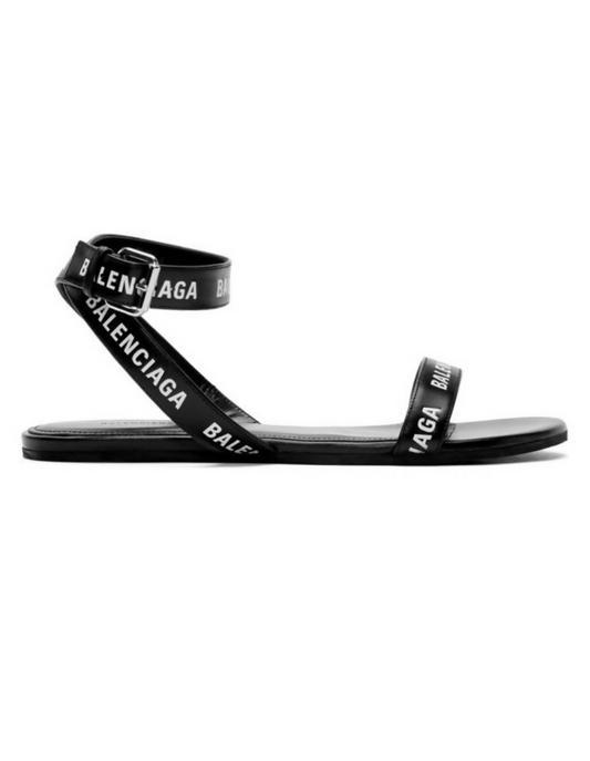 Balenciaga Strappy Black Logo Sandals