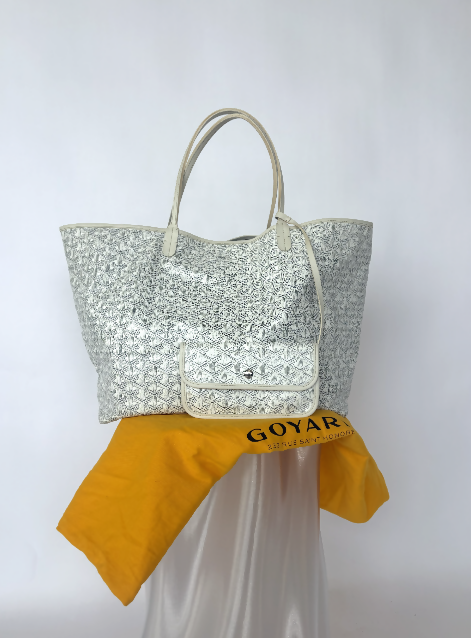 Goyard Saint Louis GM White Tote Bag