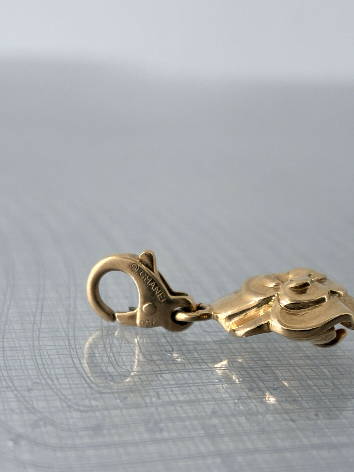 Chanel Camellia Pendant Charm, 18K Yellow Gold