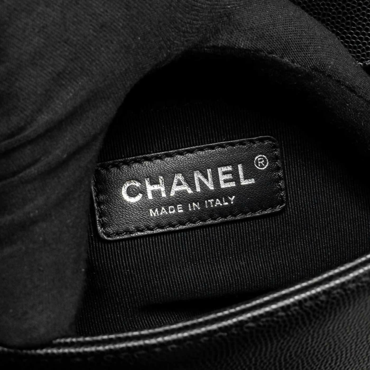 Chanel Small Boy Bag Caviar Black SHW (Microchip)