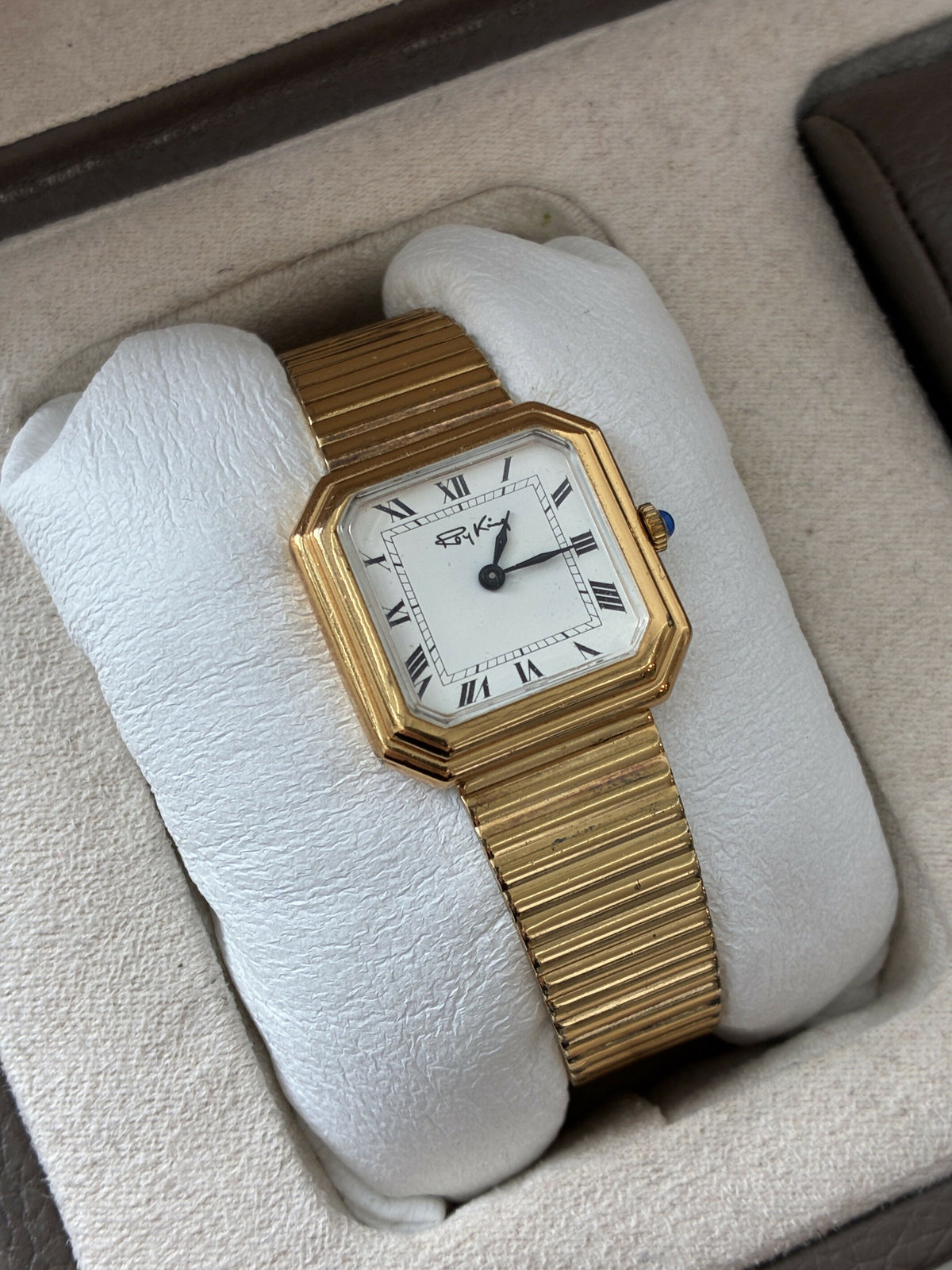 1977 Roy King Sterling Silver Gilt Tank Style Watch – Manual Wind – Silver Jubilee