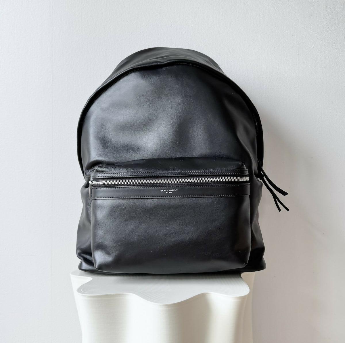 Saint Laurent City Zip Up Leather Backpack - New