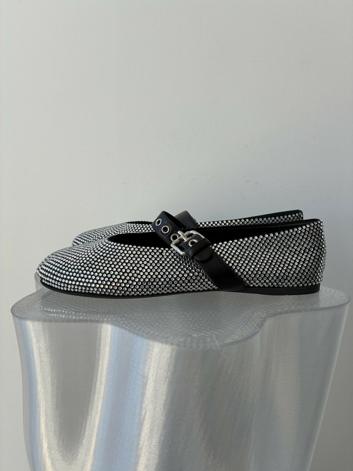 Miu Miu Crystal Studded Ballerina Flats