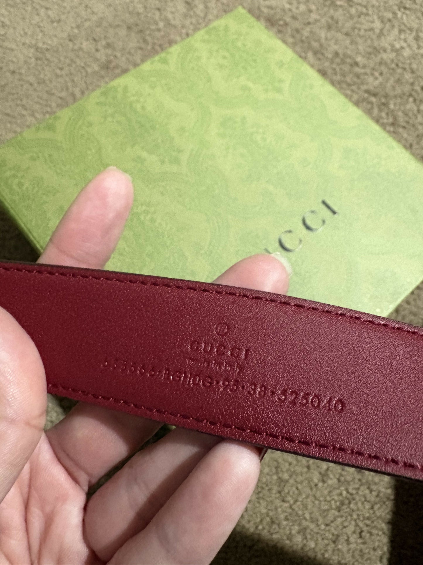 Gucci Red/Burgundy Belt Size 95