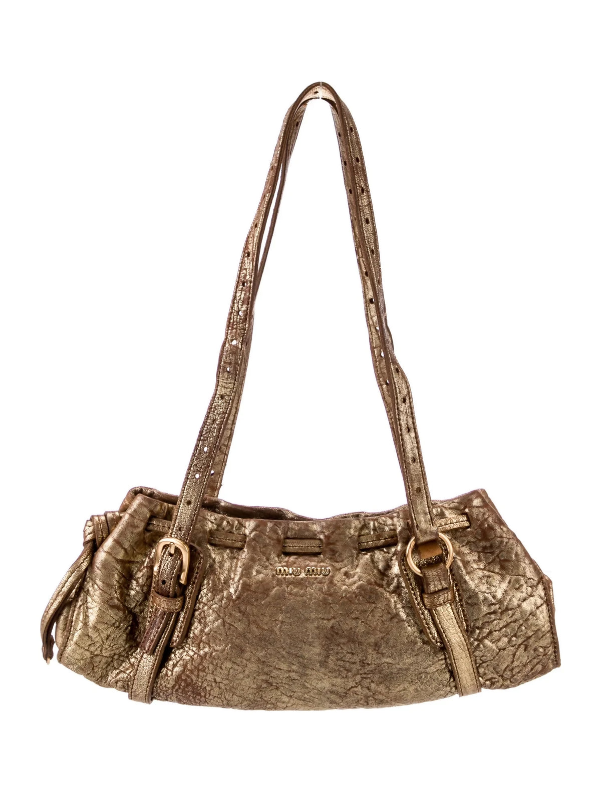 Vintage Miu Miu Gold Leather Bag