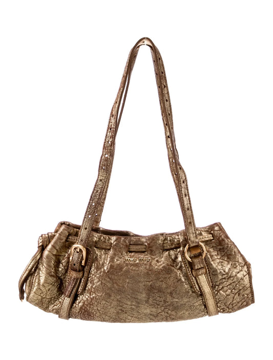 Vintage Miu Miu Gold Leather Bag