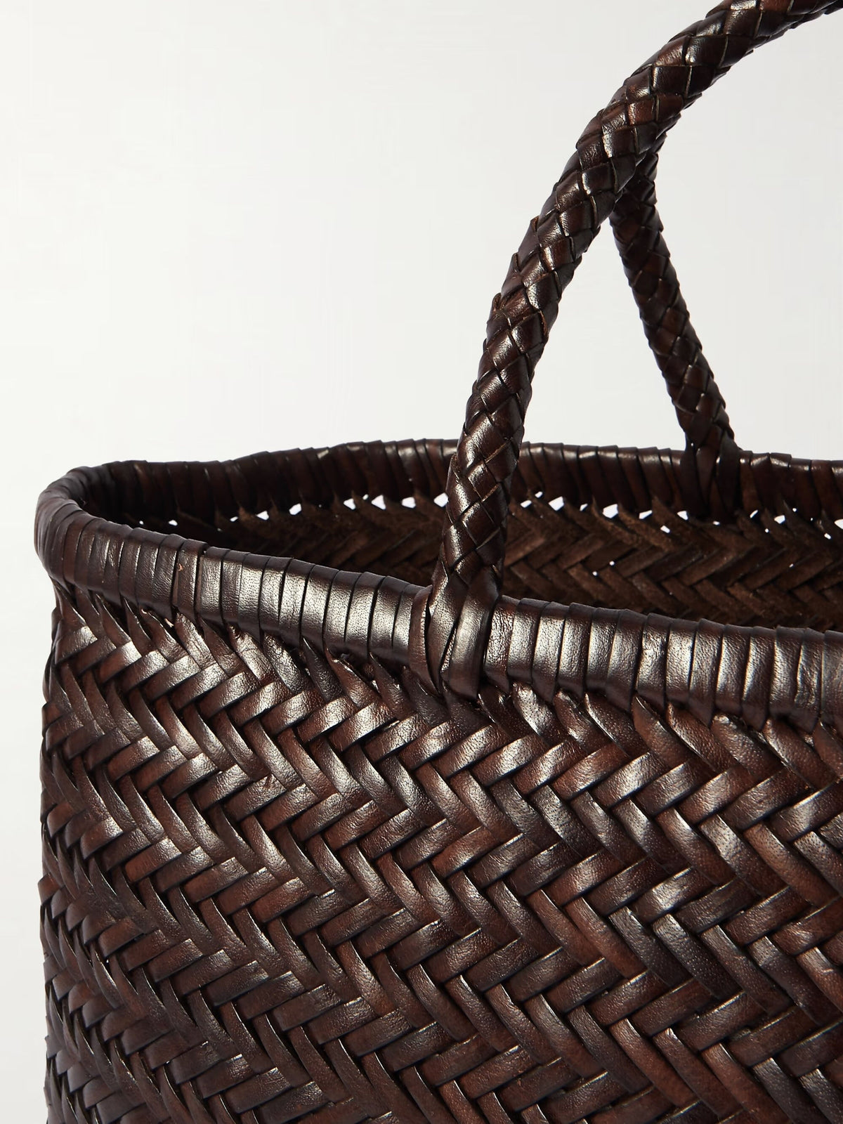 DRAGON DIFFUSION Bamboo Triple Jump Woven Leather Tote Bag - New