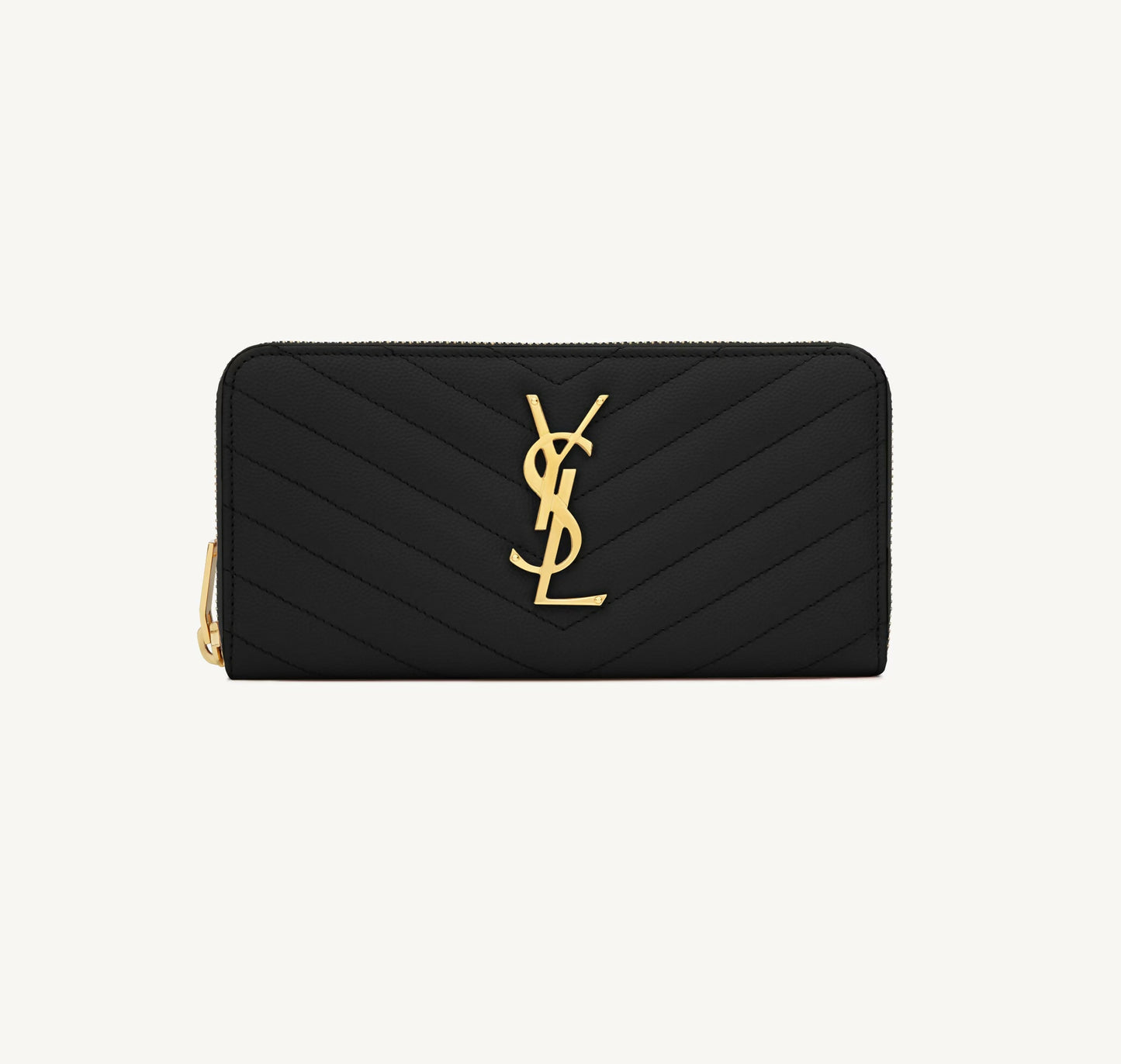 SAINT LAURENT CASSANDRE MATELASSÉ ZIP AROUND WALLET