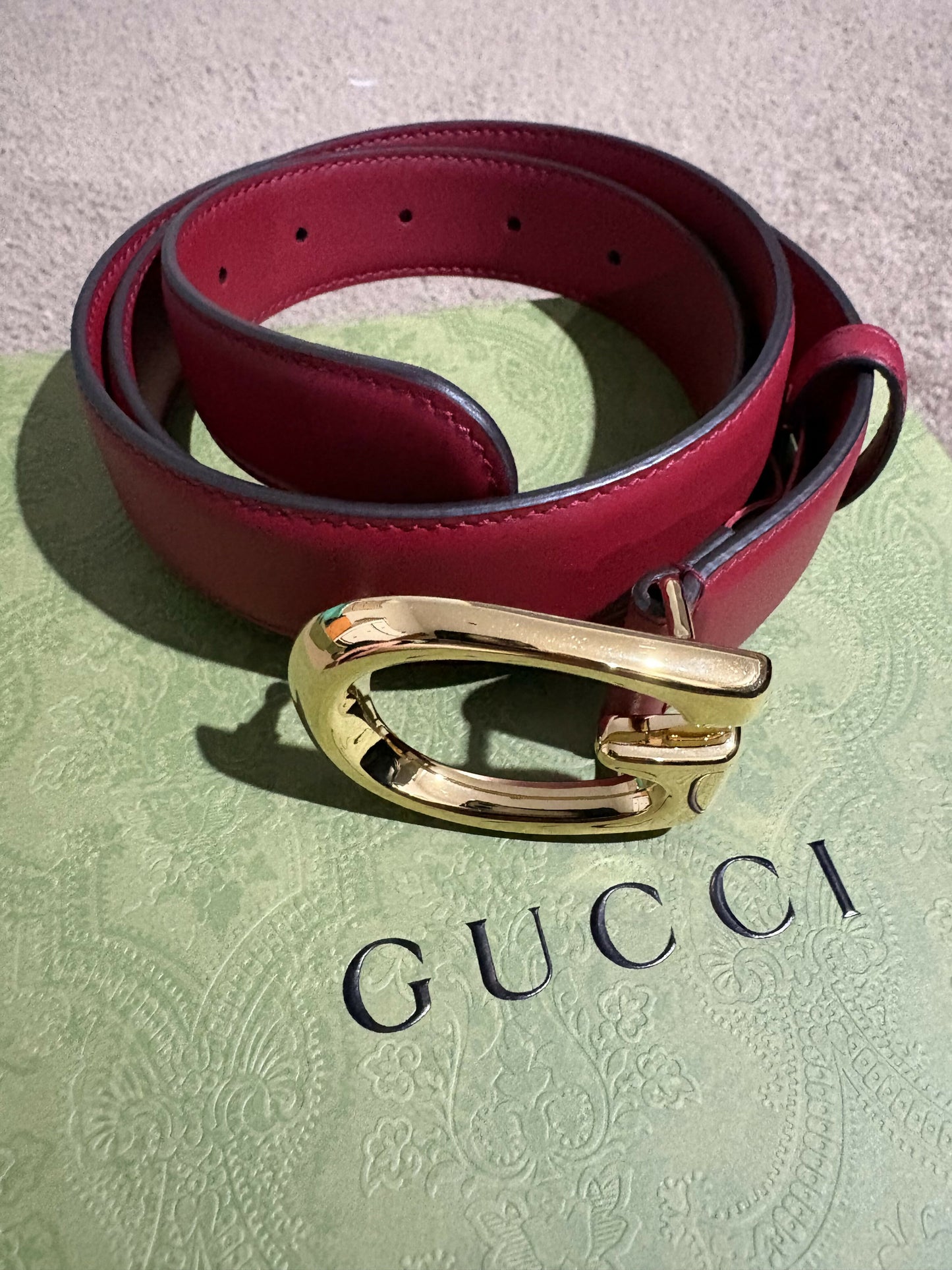 Gucci Red/Burgundy Belt Size 95