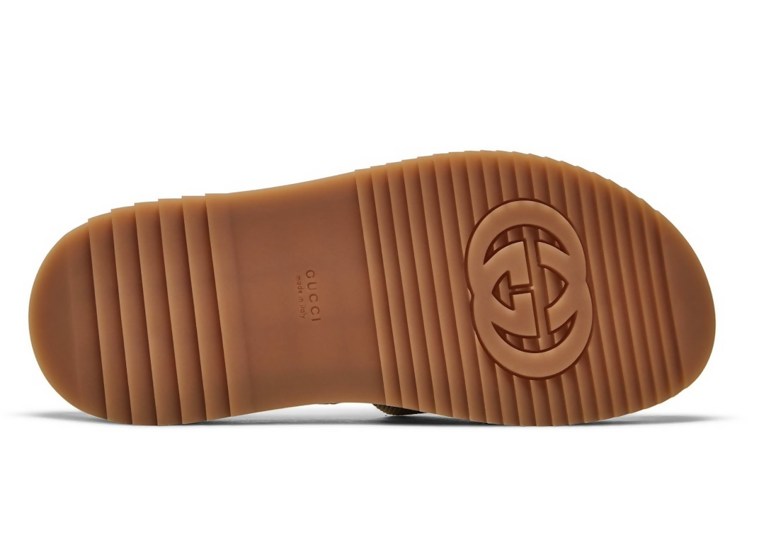Gucci GG Lame Platform Slide Sandal 'Camel Monogram - FULL SET
