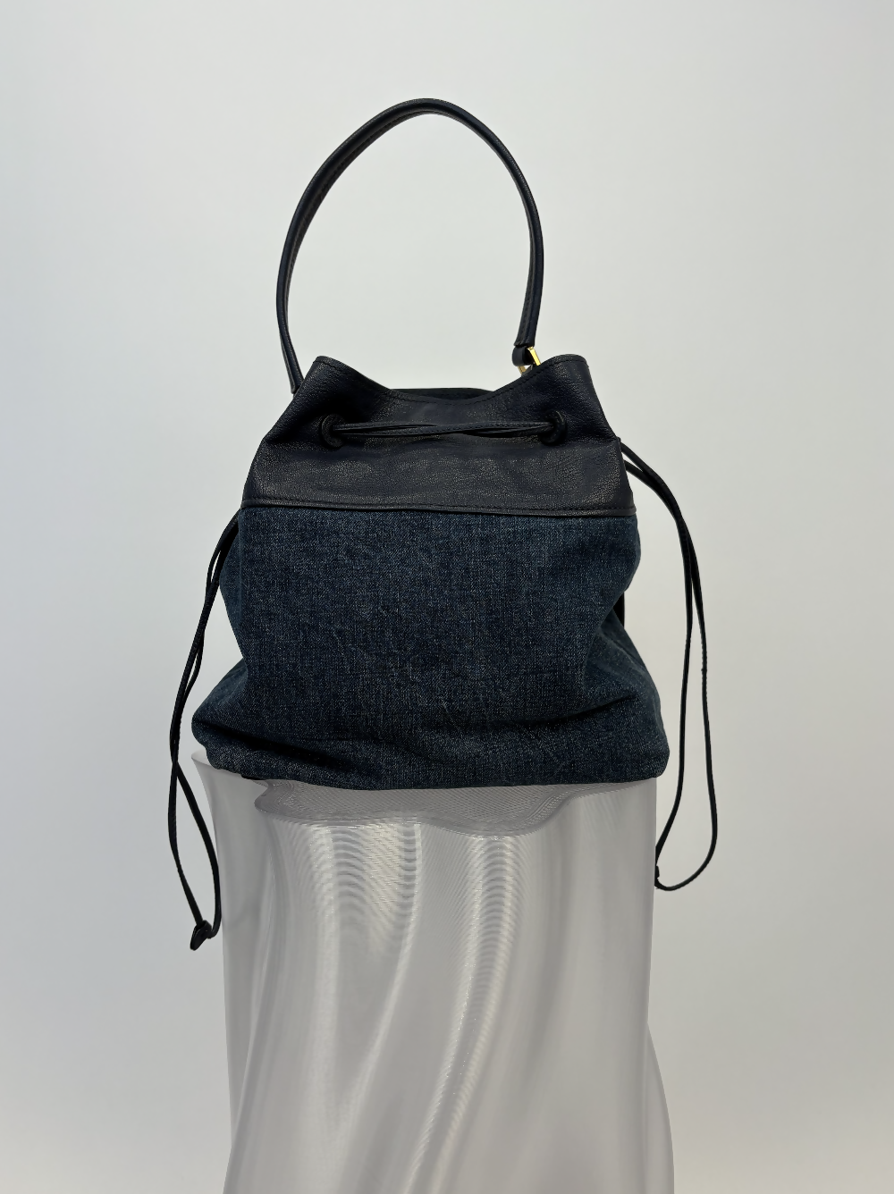 Miu Miu Denim and Leather Bucket Bag