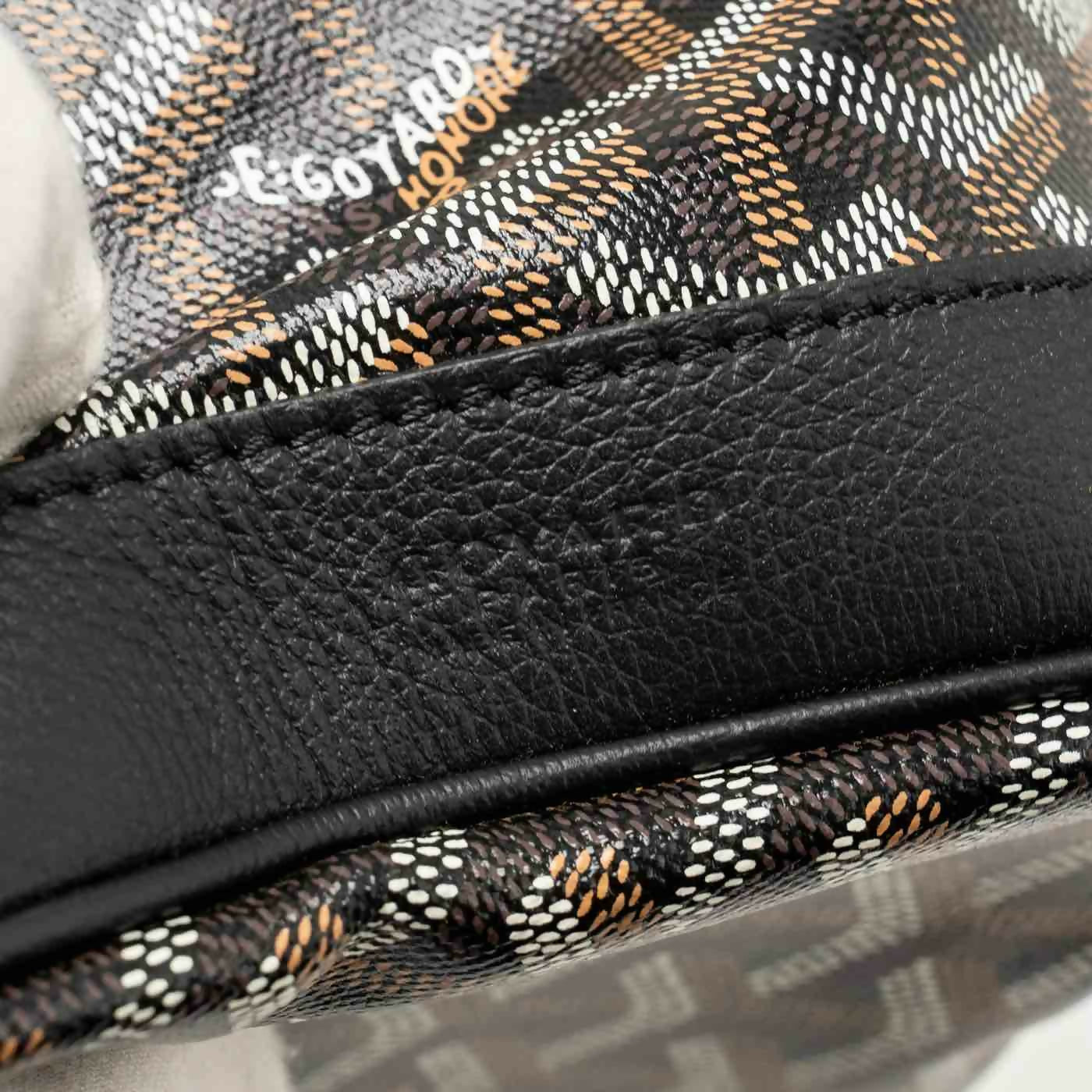 Goyard Petit Flot Bucket Bag Goyardline Canvas Black SHW