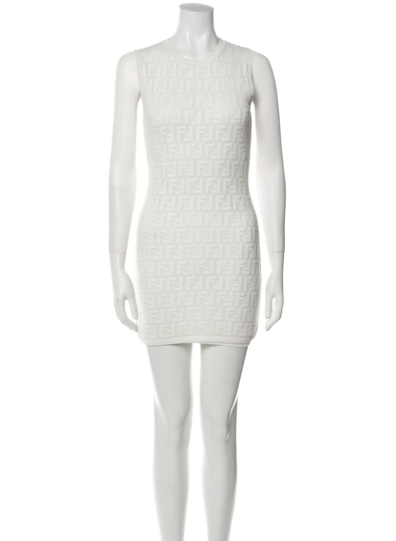 FENDI JACQUARD STRETCHY MINI DRESS