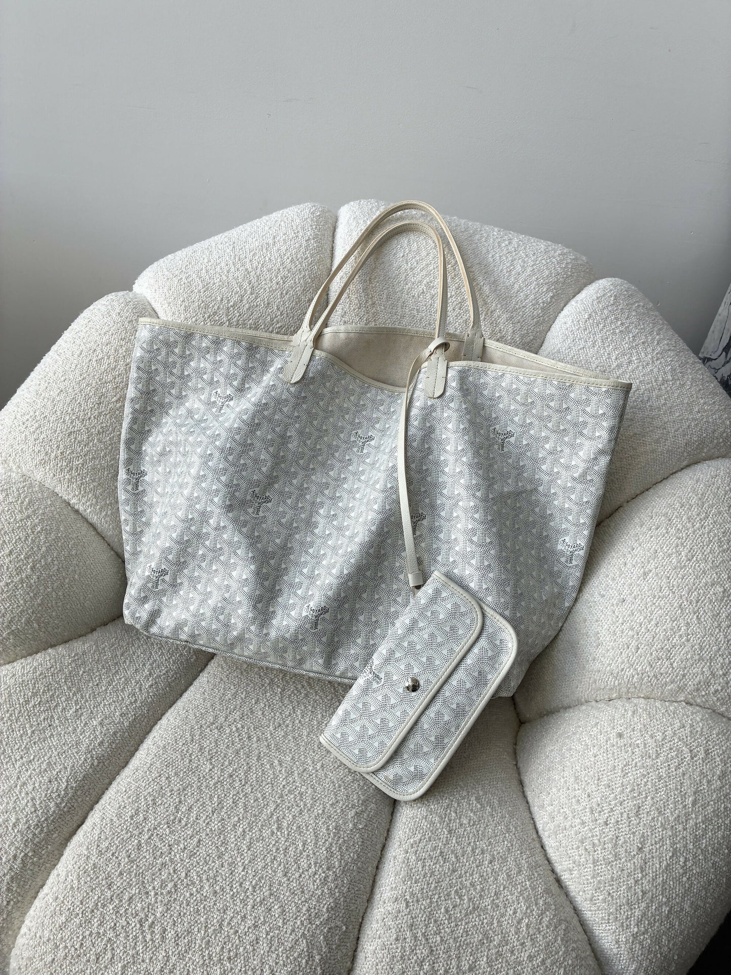 Goyard Saint Louis GM White Tote Bag