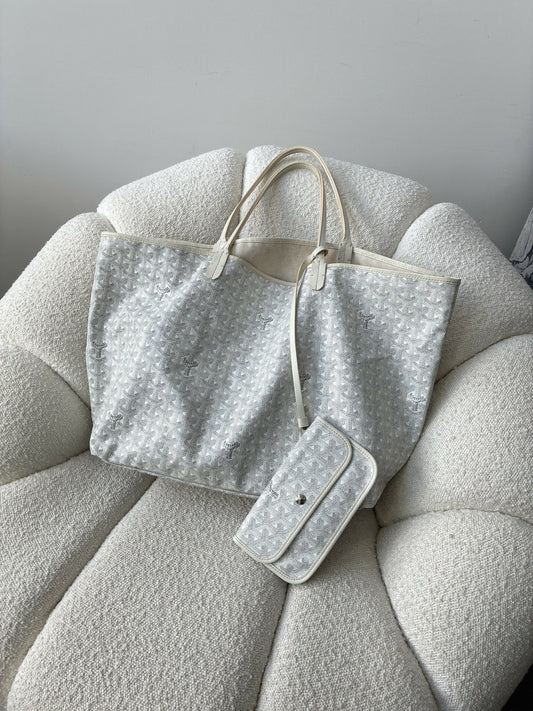 Goyard Saint Louis GM White Tote Bag