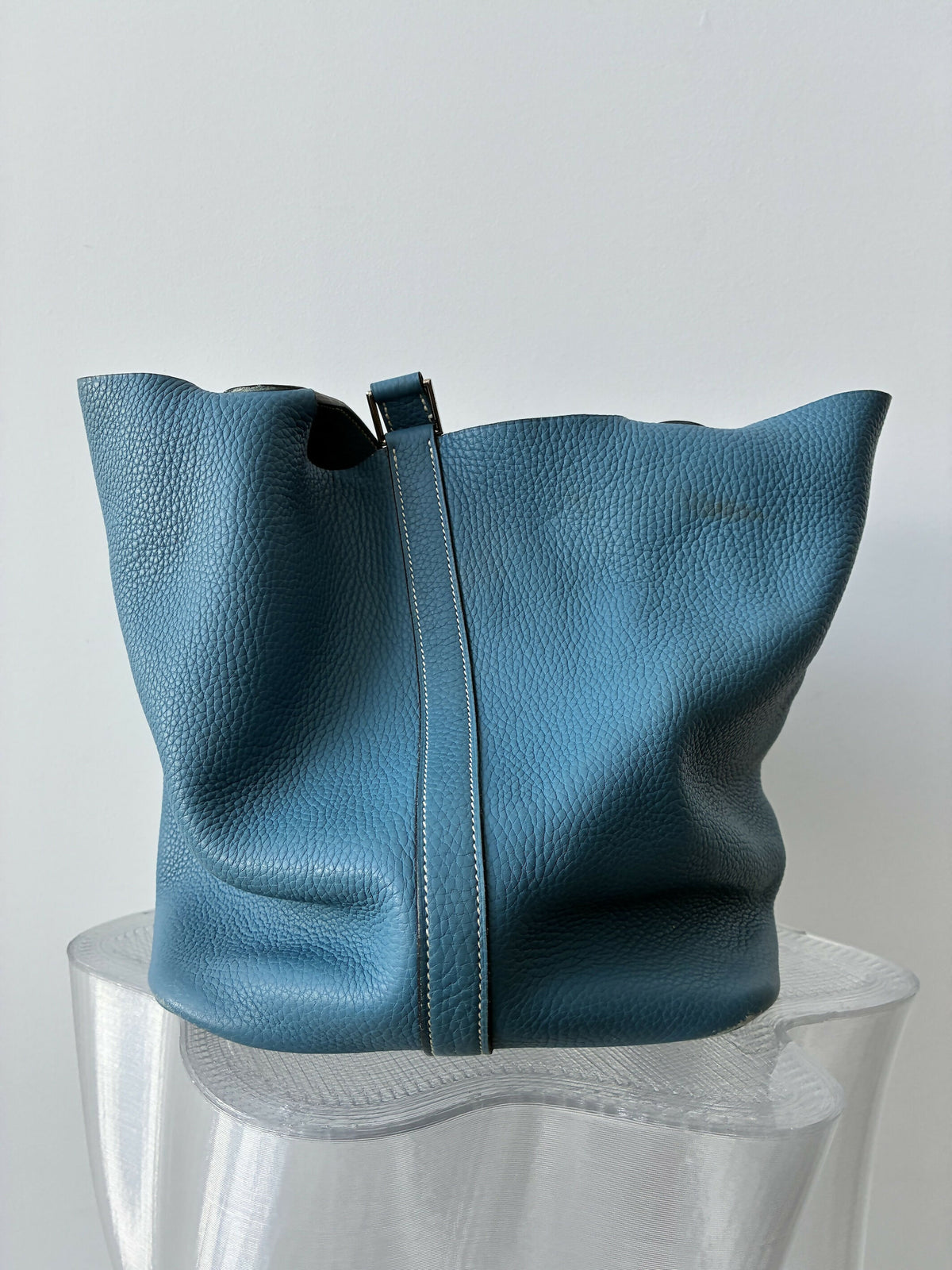 Hermès Picotin 22 MM, Blue Jean Taurillon Clemence Leather