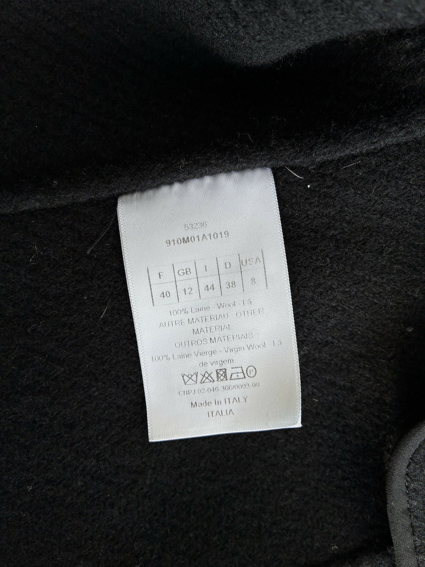 Christian Dior Manteau Laine Noir Black Coat