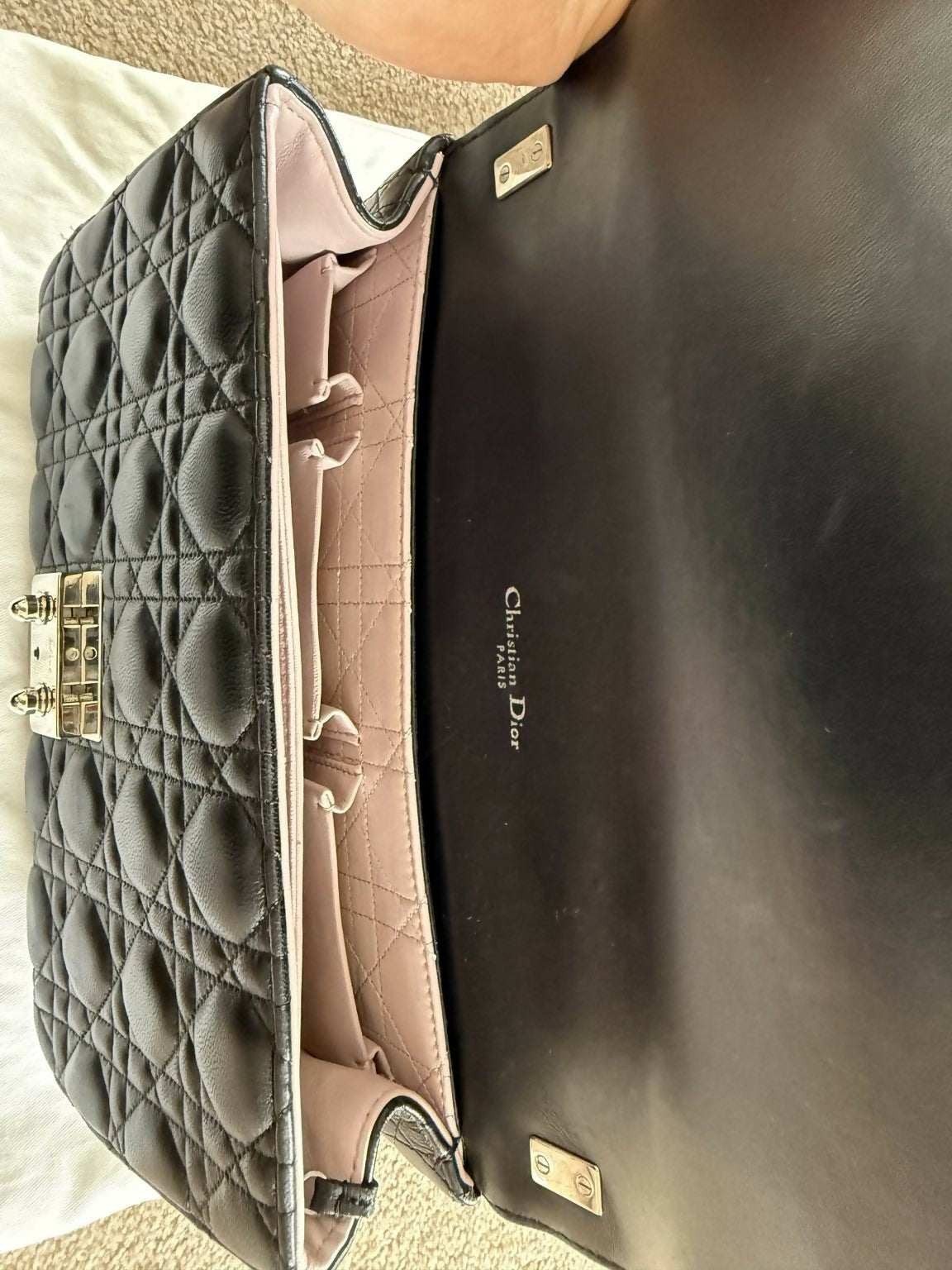 Christian Dior New Lock Medium Shoulder Bag – Black Cannage Lambskin