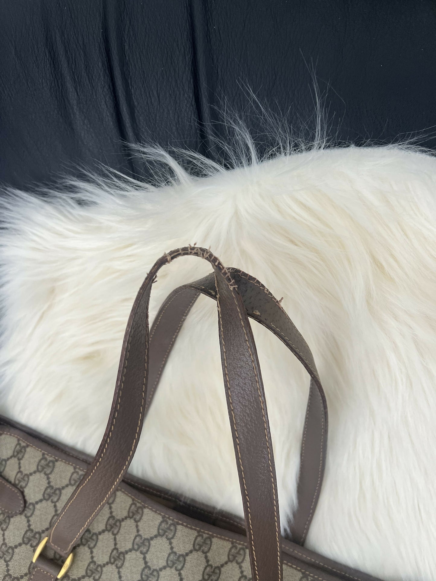 Authentic Gucci GG Supreme Sherry Line Tote – Brown