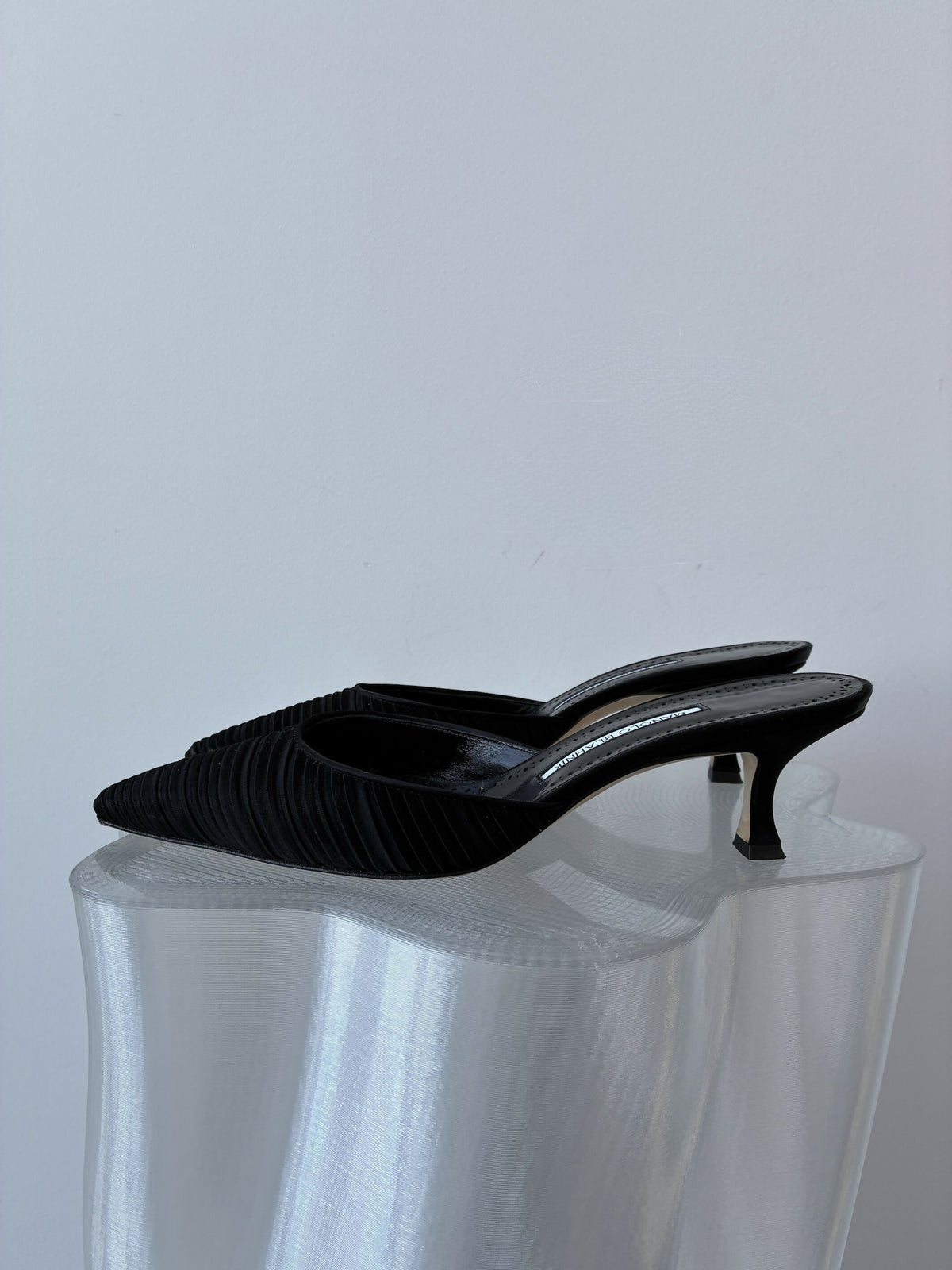 Manolo Blahnik Carolyne 50 Satin Mules - FULL SET