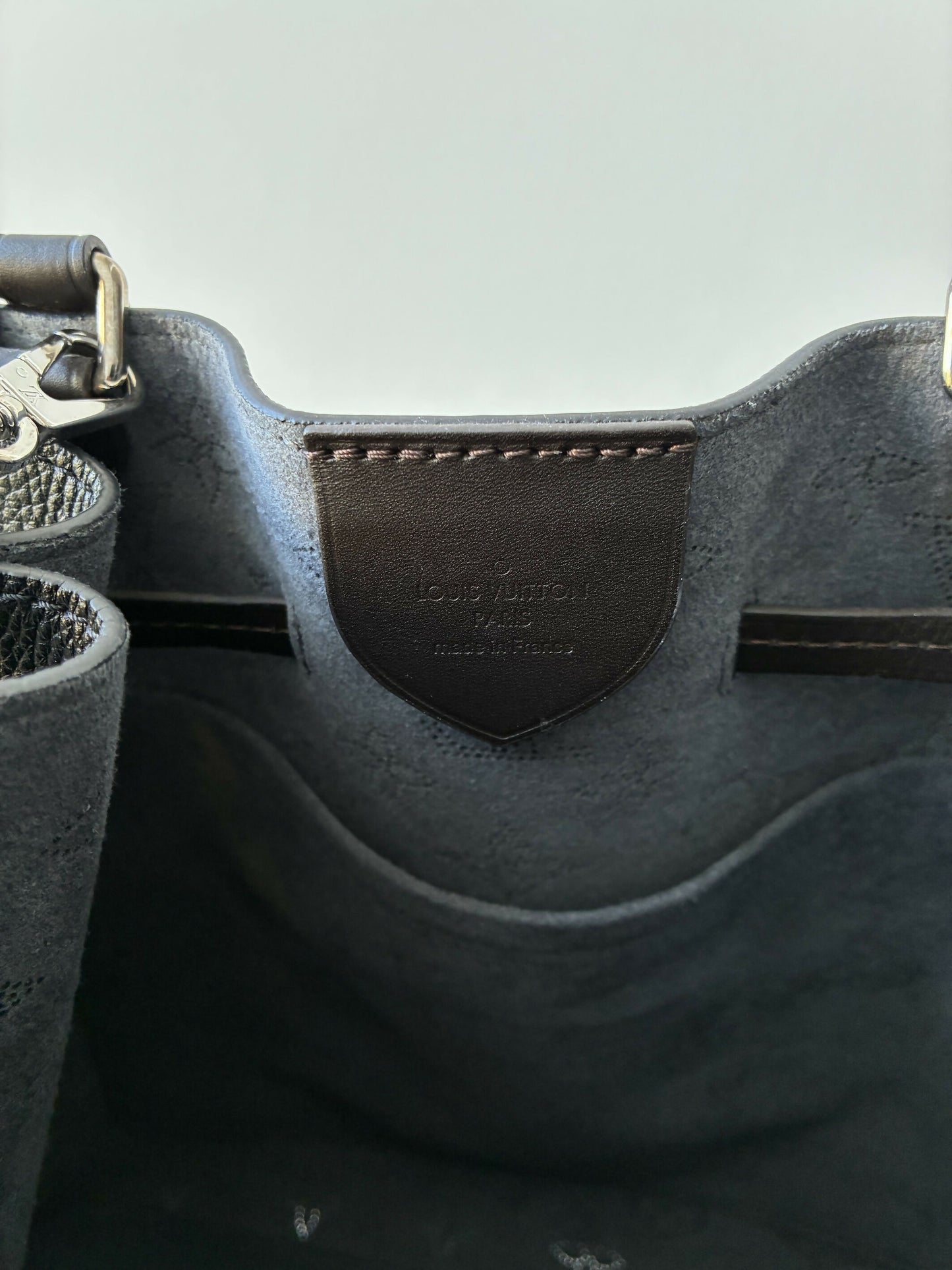 Louis Vuitton Girolata Bag in Black Mahina Leather