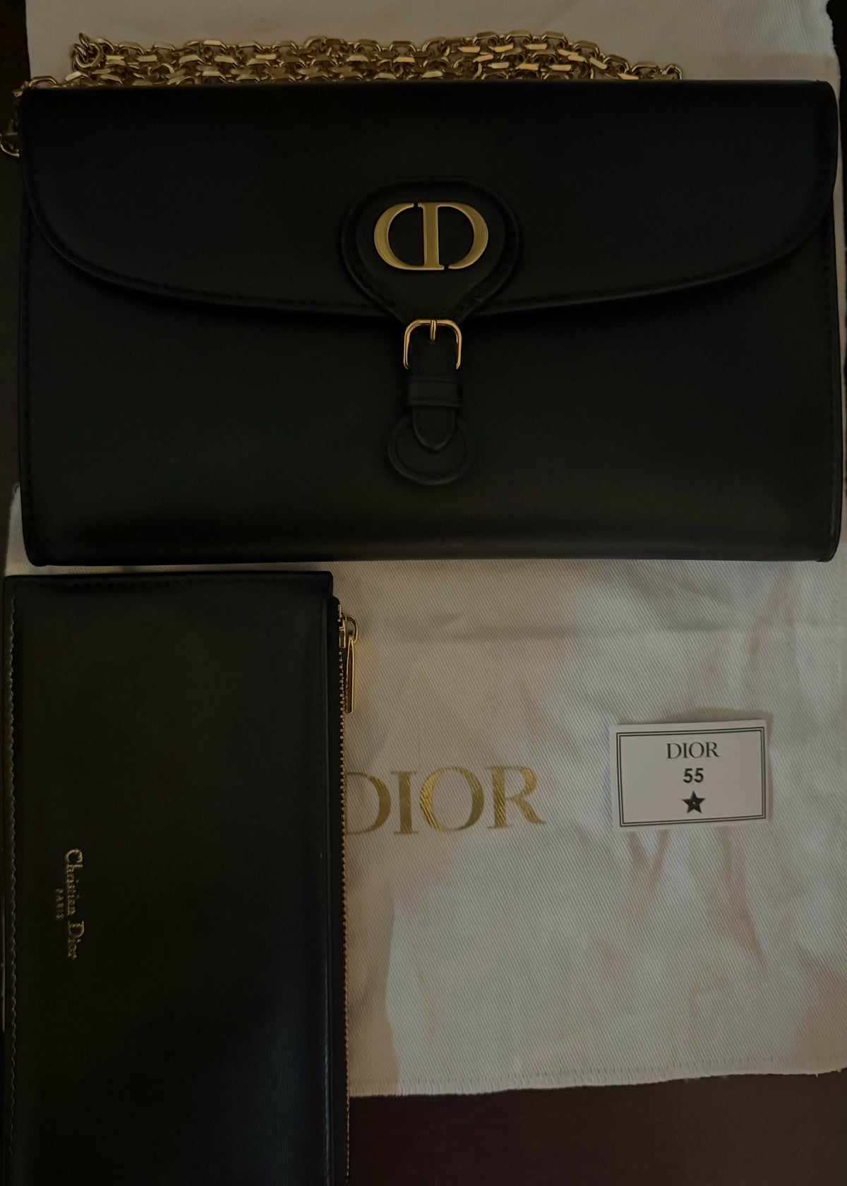 Christian Dior Bobby Pouch with Chain – Dior Oblique Canvas