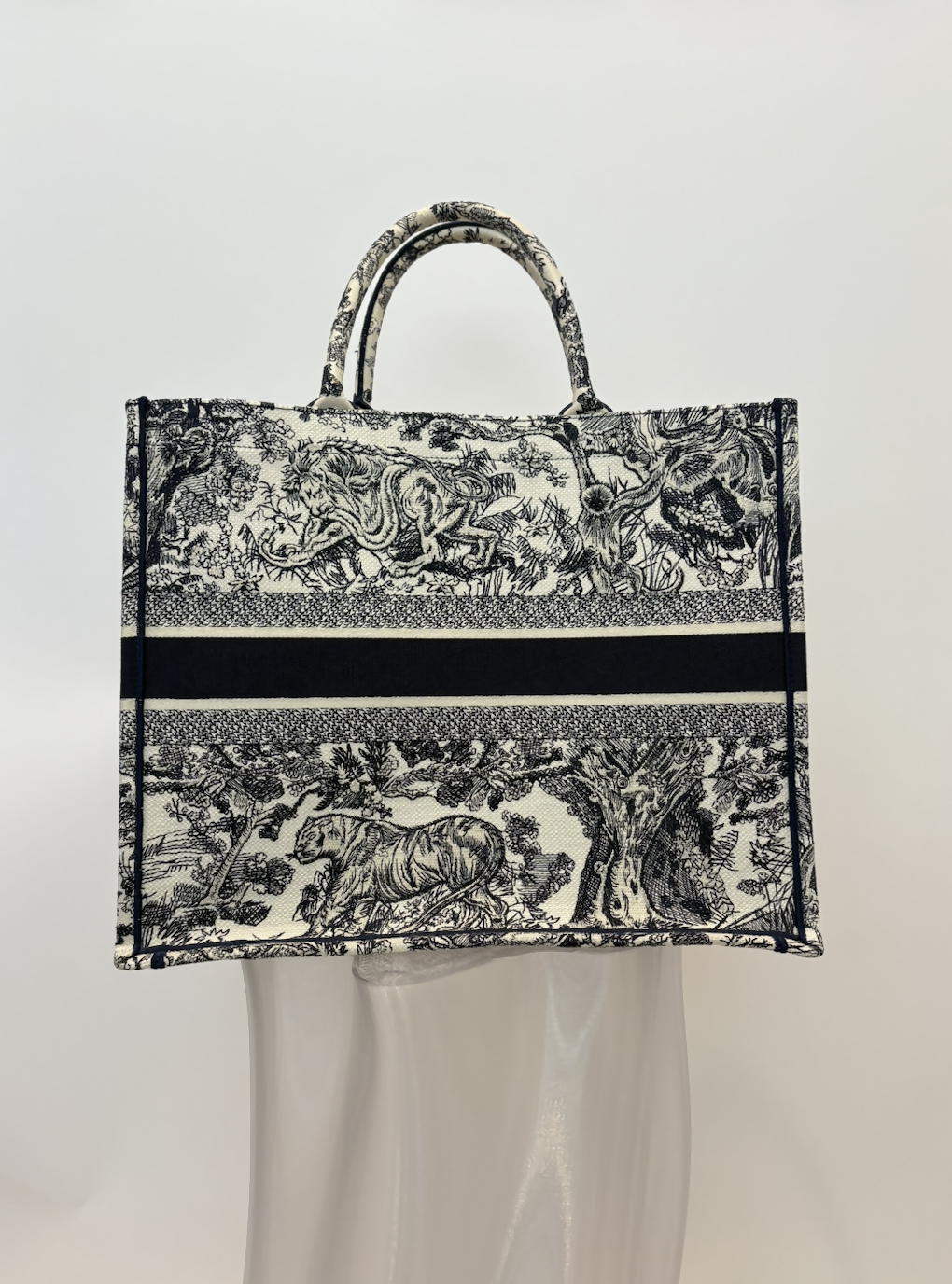 Dior Book Tote in Blue and Ecru Toile de Jouy Embroidery